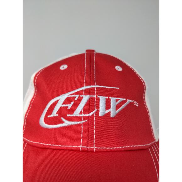 FLW Major League Fishing Strapback Hat Red & White Embroidered Logo SEE DESC - Picture 3 of 9